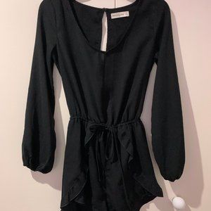 BLACK LONG SLEEVE ROMPER